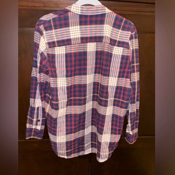 Madewell Oversized Ex Boyfriend Rylan Plaid Flannel Button Down Shirt - Picture 5 of 5